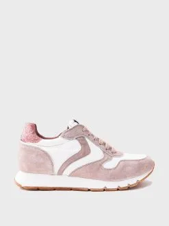 Voile Blanche Women's Julia Vintage Suede And Technical Nylon Sneaker