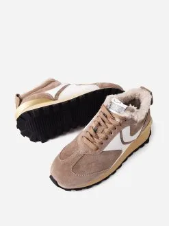 Voile Blanche Women's Qwark Fur Sneaker -Sandals Sales 001 2016145 01xSUEDECALFDOVExAlt4 50530795