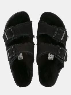 Birkenstock Women's Arizona Shearling Suede Leather Sandal -Sandals Sales 0752661xBLACKxAlt3 20817270