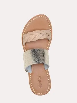 Soludos Metallic Braided Slide Sandals -Sandals Sales 1000293 nude palegoldalt2