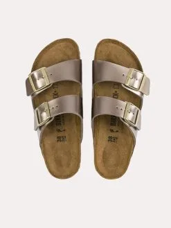 Birkenstock Women's Arizona Birko-Flor Sandal -Sandals Sales 1012972 electricmetallictaupealt2