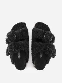 Birkenstock Women's Arizona Big Buckle Shearling Sandal -Sandals Sales 1021705xBLACKxAlt2 72821085