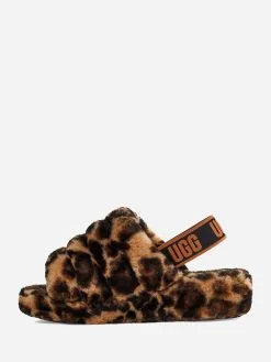 UGG Women's Panther Print Fluff Yeah Slide -Sandals Sales 1120903xBUTTERSCOTCHxAlt2 40763426