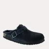 Birkenstock Women's Boston Shearling Clogs -Sandals Sales 259883 BLACKBLACKSUEDE