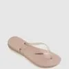 Havaianas Women's Slim Logo Metallic Flip Flop -Sandals Sales 4141363xBALLETROSExPrimary 1275944