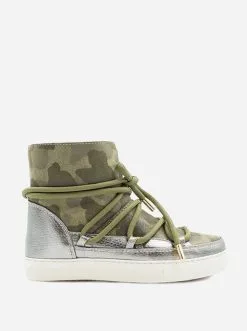 Inuikii Inuikki Silver Metallic Camoflauge Sneaker