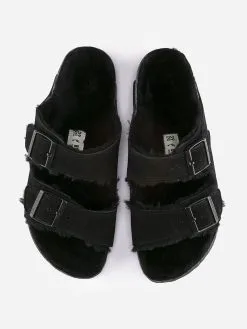 Birkenstock Women's Arizona Shearling Sandal -Sandals Sales 752663xBLACKBLACKxAlt2 41206951