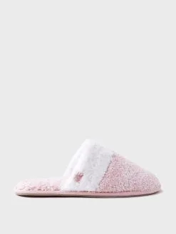 Barefoot Dreams Women's CozyChic® Malibu Slipper -Sandals Sales BDWCC1192xDUSTYROSEWHITExPrimary 39635273