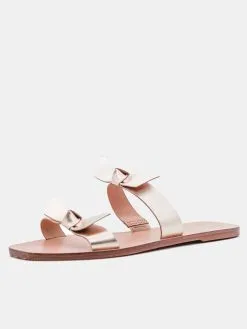 KAANAS Women's Antonia Double Bow Sandal -Sandals Sales C00053NxGOLDxAlt1 33524629