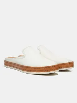 Vince Women's Canella Leather Flat -Sandals Sales H5922L1100xOPTICWHITExAlt2 28169281