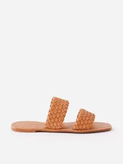 Loeffler Randall Women's Jonah Woven Slide -Sandals Sales JONAH WLxHONEYxAlt2 64679515