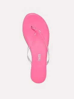 Tkees Women's Lily Neon Clear Flip Flops -Sandals Sales NCLR 01 PINKLILalt2