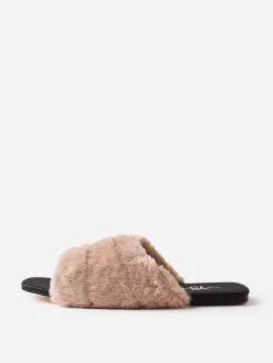 Yosi Samra Women's Nora Faux Fur Slide -Sandals Sales NORAxBEIGExAlt2 52340092