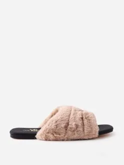 Yosi Samra Women's Nora Faux Fur Slide -Sandals Sales NORAxBEIGExPrimary 52340087