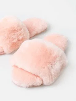 Pissenlit Women's Sheepskin Fuzzy Slipper -Sandals Sales PLTSFSxPINKxAlt1 81088546