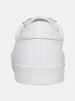 Superga Women's 2843 Club S Full Comfort Leather White Fabric Sneaker -Sandals Sales S7112LWxTOTALWHITExAlt2 27482679