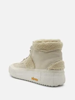 BRANDBLACK Women's Capo Natural Shearling High Top Sneaker -Sandals Sales W521BBxNATURALSHEARLINGxAlt2 52213421