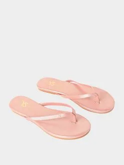 Yosi Samra Women's Rivington Flip Flop -Sandals Sales WRV619xCORALFOILEDSUEDExAlt1 26768809