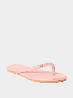Yosi Samra Women's Rivington Flip Flop -Sandals Sales WRV619xCORALFOILEDSUEDExAlt2 26768810