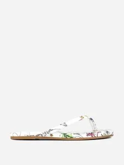 Yosi Samra Women's Rivington Flip Flop -Sandals Sales WRV619xWHITEFLORALLEATHERxPrimary 56565411