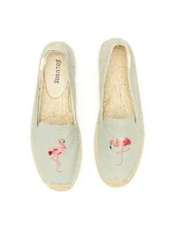 Soludos Flamingo Embroidered Smoking Slipper -Sandals Sales fss1505 chambrayalt2