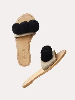 Binge Kai Pom Slip Ons -Sandals Sales kaips black