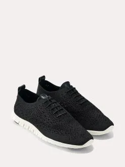 Cole Haan Women's ZEROGRAND Wingtip Oxford -Sandals Sales w06723 blackknit leather ivoryalt3