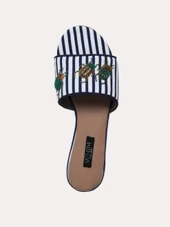 Whim Barkha Slides -Sandals Sales wmss19 526 navystripealt1